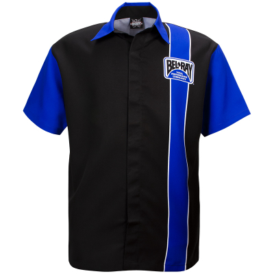 Bel-Ray Crew Pit Shirt Button Up - Black/Blue